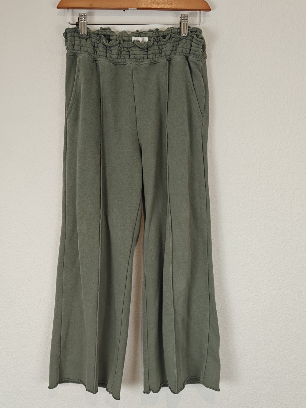 Abercrombie & Fitch Soft A&F Sage Green Wide Leg Lounge Pants High Rise Cozy S